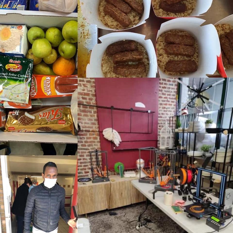 Ce sont ;

- des blouses confectionnées à domicile ou dans les ateliers pour le personnel soignant,

- des masques en tissu fabriqués par des bénévoles,

- des plats chauds livrés aux hôpitaux.  <a href="/VilledeBondy/">Ville de Bondy</a> <a href="/roubaix/">Ville de Roubaix</a>