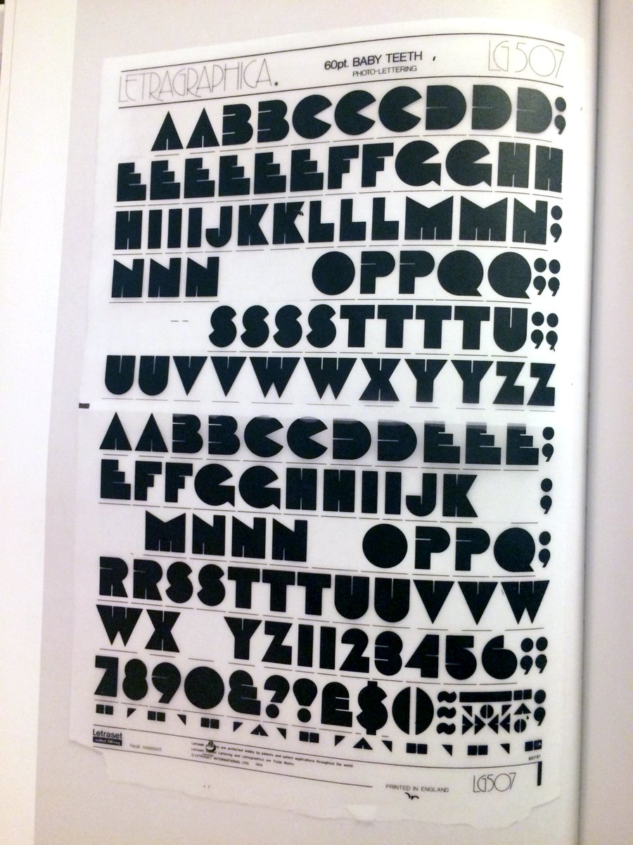 But this all still begs the question: What were the logo's origins & what inspired it? I'm dying 2 know, but can only guess now. Some earlier typefaces seem similar & worth a mention. Milton Glaser's Baby Teeth typeface was based on Mexican street signage. (From  @uniteditions)