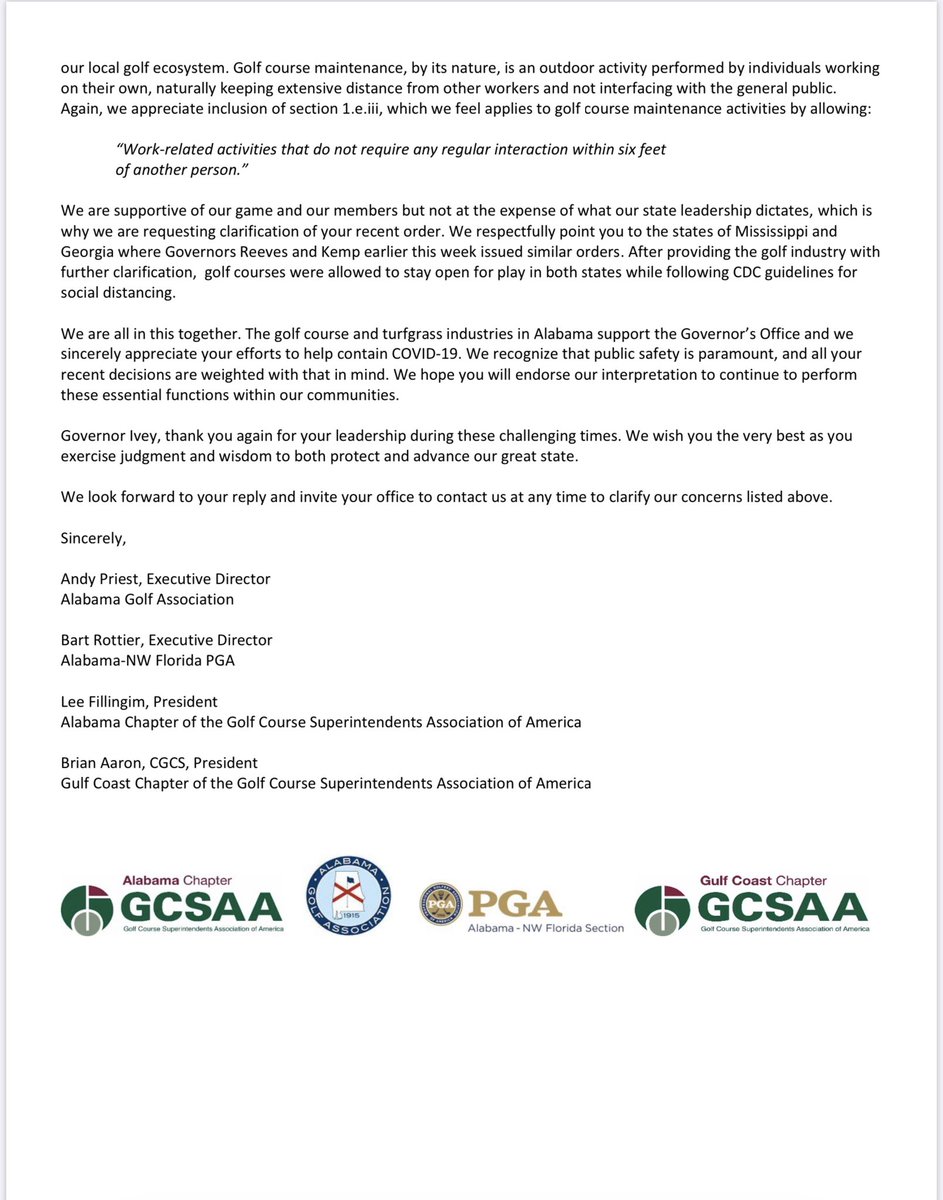 Here’s the letter sent to Gov. Ivey today...