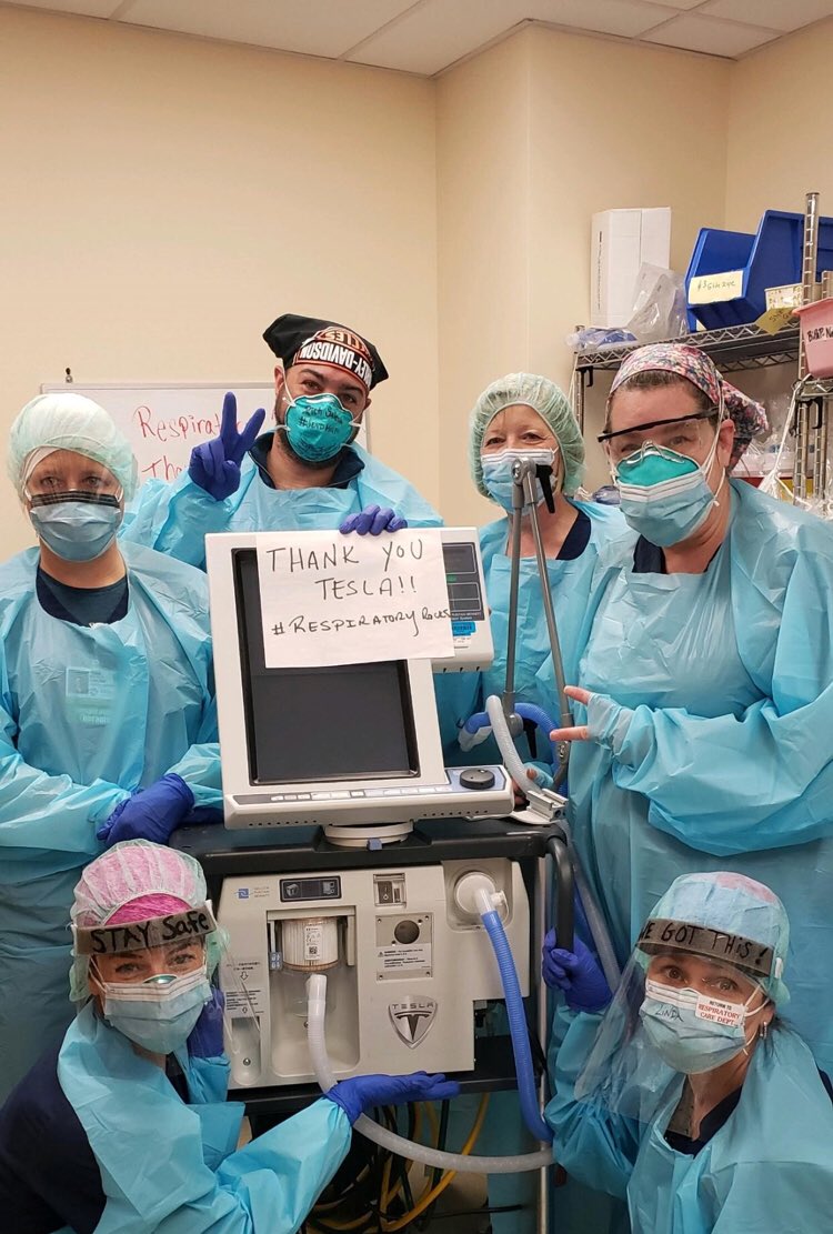Thanks <a href="/elonmusk/">Elon Musk</a>, @tesla for the respirator in use today @OceanMedicalCtr, saving lives. We'd love to get more in use.😉 Your generosity means you are now a team member <a href="/HMHNewJersey/">Hackensack Meridian</a> in this battle. Let's suit up together! DMs are open.