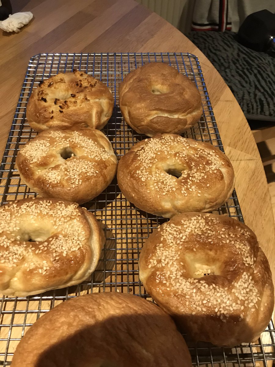 AisNicC's tweet photo. Between watching #sofashorts @BelfastFilmFes1 I made #newyorkstylebagels & am delighted with the result. Boiled before baking. https://t.co/FCKlVg8VtS