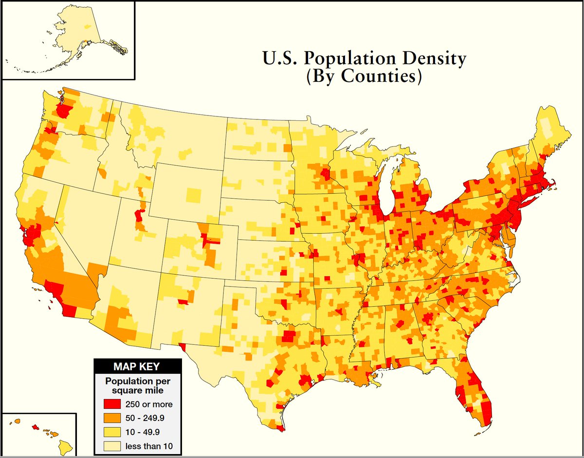 Map Of Us Population Density 2020