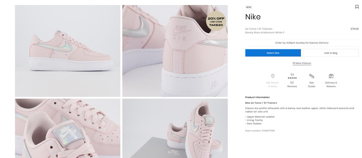 nike air force 1 07 essential rose