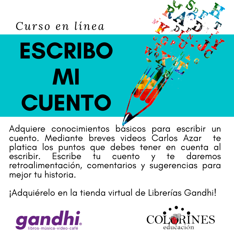 Colorines_edu's tweet photo. Amigos, ahora que estamos más tiempo en casa, les recomendamos que se inscriban a nuestro curso en línea: "Escribo mi cuento", para todas aquellas personas que tienen la inquietud de empezar a escribir y no lo habían hecho. Adquiéranlo en este link: https://t.co/VVQIkJvD7L https://t.co/UxMuRl7KAO