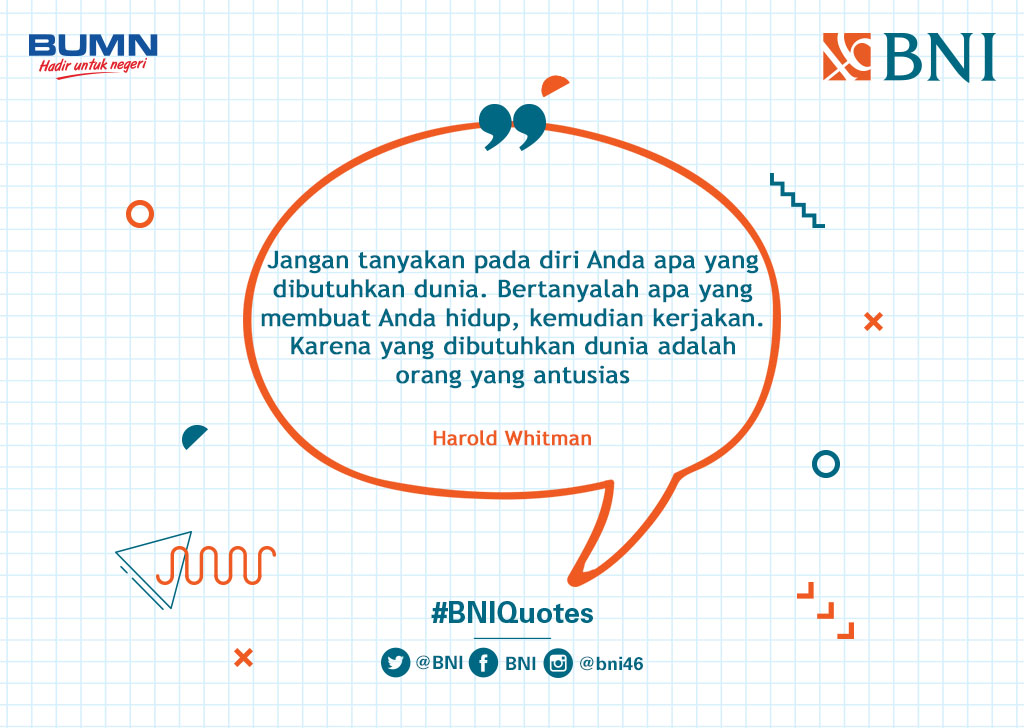 Jangan pernah takut untuk mencoba ya, Tweeps! #BNIQuotes