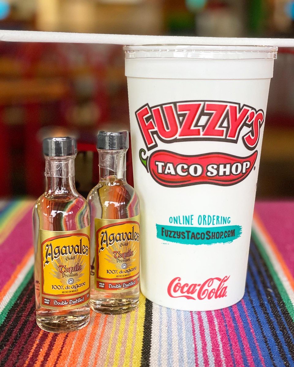 AggielandFuzzys's tweet photo. Now offering Margarita To Go Kits*! Includes a 32 oz Souvenir cup of our frozen Fuzzy ‘Rita mix & two 50mL bottles of Agavales tequila. Just mix together at home! (*Must be 21+ with proof of valid ID & also accompany a food purchase) #fuzzystacoshop #fuzzyshouston #collegestation https://t.co/TnYxm7Okky