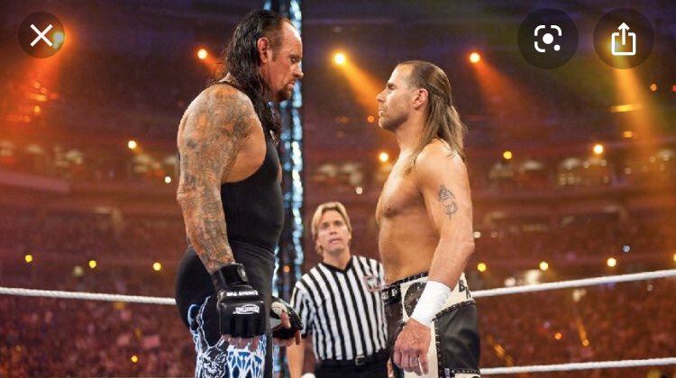 1. HBK vs Undertaker WM 25&26Ok cheating here but everyone knows why. The greatest in ring rivalry of all time producing 3 classics (+Hiac in 97). Hard to say which one out of these I prefer both classics but 25 is widely regarded as the best Mania match of all time. I agree.