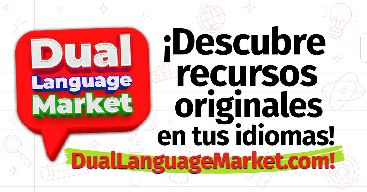DualLanguageMkt's tweet image. Remember about our soft opening of Dual Language Market! A community focused on DL Educational Resources. Visit duallanguagemarket.com and sign up for early access! #DualLanguage #DualLanguageMkt #DualLanguageRocks #BEAMDFW2020