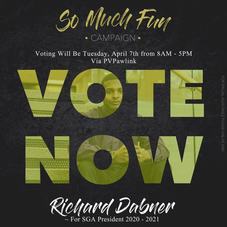 kaleea____'s tweet image. It’s about that time.... MAKE SURE YALL VOTE ON APRIL 7TH VIA PVPAWLINK FOR @RickyDabnerIII 🗣🎤
#RichardDabner4SGAPres #KeepSGAHOT
#PVElection🐍🔥