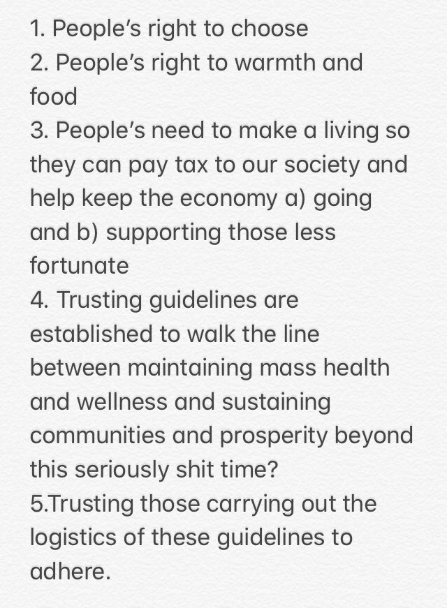 #buylocal #stayhome MAKE GOOD DECISIONS. Fine line in this kind of scenario between firm leadership/potential back to full-blown nanny state! Nothing black &amp; white, wish people would learn to delve further. Rant continues in my notes. Very happy to openly receive alternative POV.