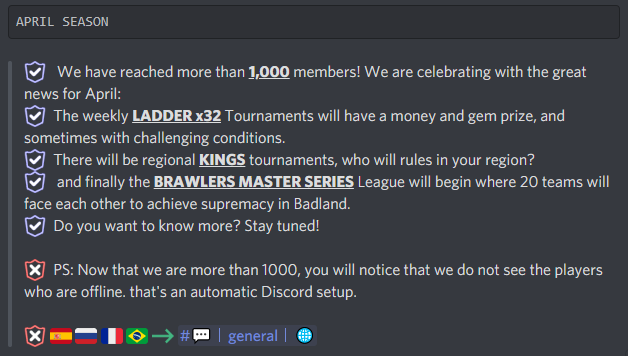 guerradetribus's tweet photo. We have reached more than 1,000 members! We are celebrating with the great news for April:
Join GDT -> The best competition organization.
#gdt #tournaments #badlandbrawl #bbrawl https://t.co/82gozRJ8UO