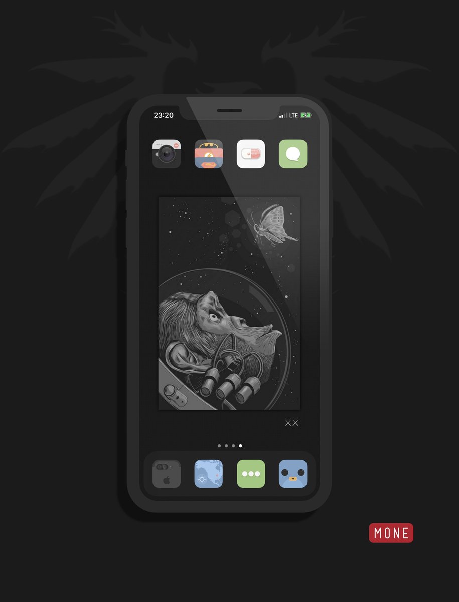 kleinmone's tweet image. And my homescreen right now ..
Next flat by @paulebh0y 
Wall by @Maria2Ps .. little bit edited
#ios134 #noJailbreak #iPhone11ProMax