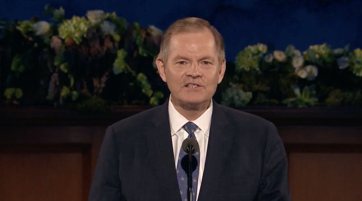 Elder Stevenson quotes the social media post of a friend who recently died of cancer; he spoke at her funeral; she had. responded to this question: “How do you. still have faith with all the heartache that surrounds you?” “Because," she said...  #generalconference  #latterdaysaints