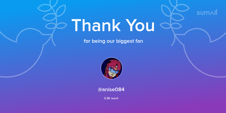 Our biggest fans this week: anise084. Thank you! via sumall.com/thankyou?utm_s…