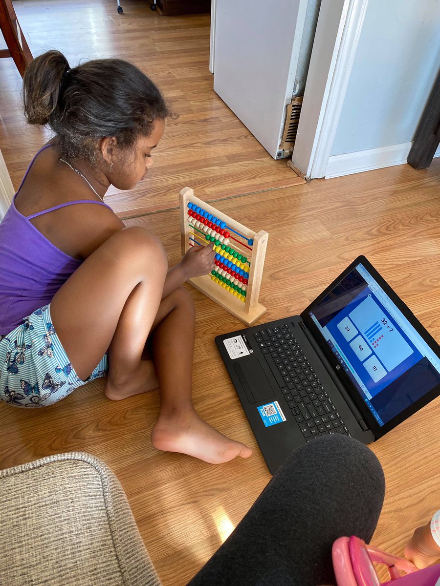 nwsbobcats's tweet photo. NWS students working hard at home while learning and practicing their math and reading skills. We even can do yoga! #nwsbobcats https://t.co/boON6fAgLe