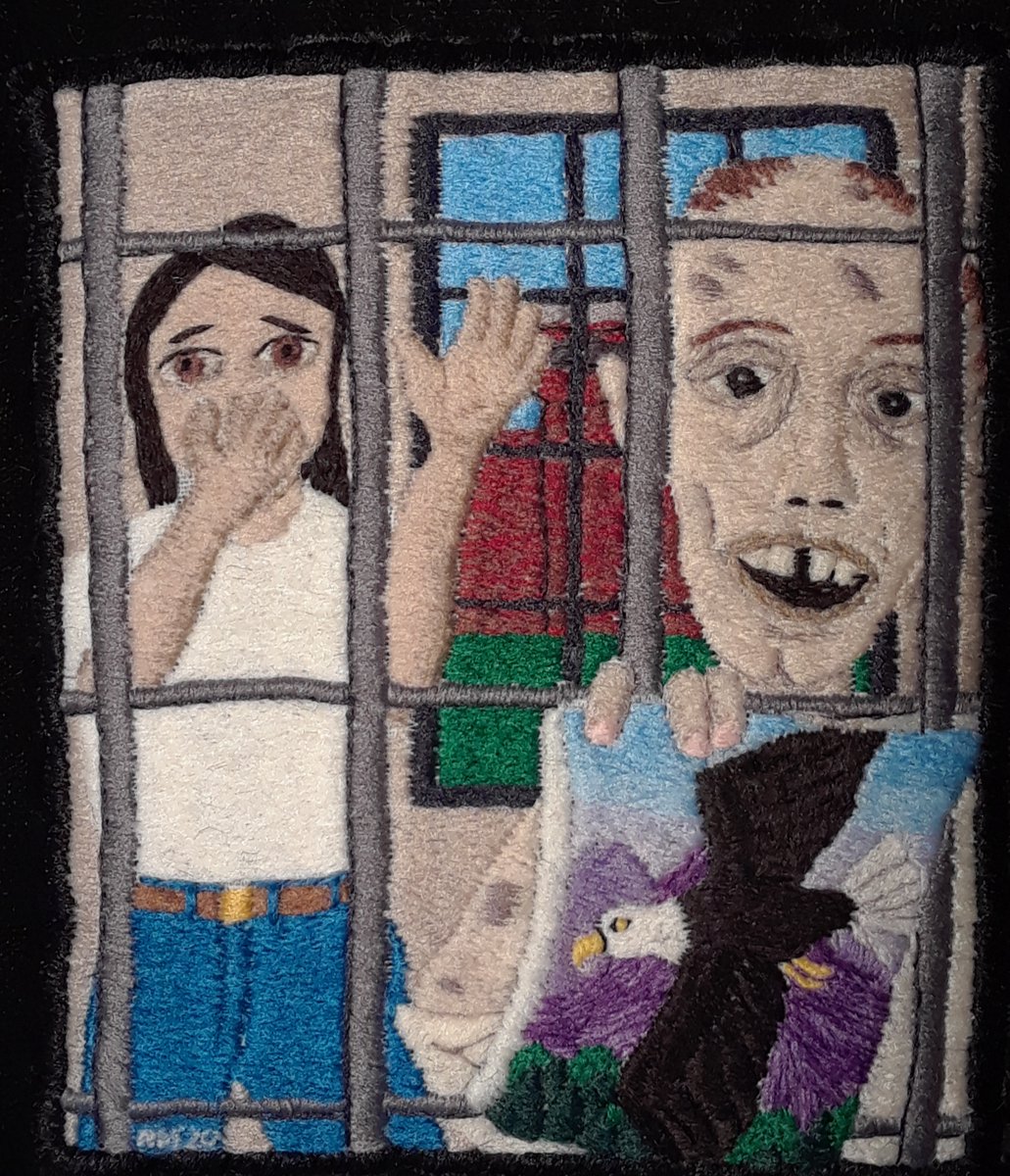 RawVisionMag's tweet photo. New work by American #selftaughtartist #RayMaterson (b.1954), the creator of a multitude of tiny detailed and coloured embroideries, each taking 40 to 50 hours to complete.
#outsiderart #outsiderartist #artbrut #prisonart #selftaughtart #miniatureart #miniatureartwork #embroidery https://t.co/DNP7pC3xs6