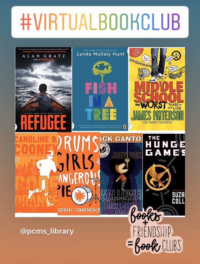 Mrs. Sheridan is starting a virtual book club where she reads a book aloud via video chat inside of Canvas. Students, check your email for more details and a voting form.