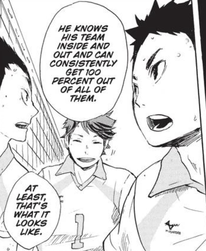 now, let’s go back for a moment to FAITH. oikawa is the kinda person that talks to his team & bolsters them in a more relational way. he cares about their morale and desires them to have overall faith in each other. atsumu on the other hand...
