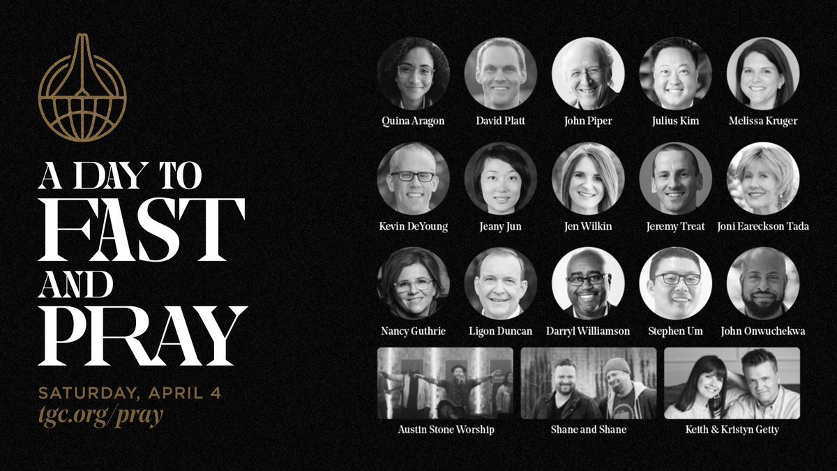 TGC's tweet photo. The simulcast video for #DaytoFastandPray starts soon! Ways to watch:
Facebook: https://t.co/M7RgqoGnGk
YouTube: https://t.co/hDY8DvHMfh
TGC website: https://t.co/oimvSh6Rxa https://t.co/b5cBMfj8y8