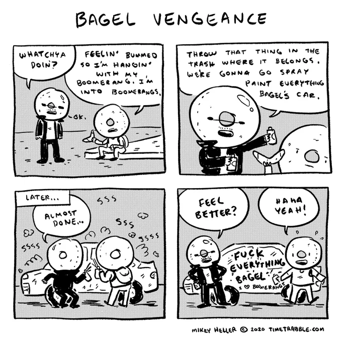 i drew a comic about bagel vengeance 