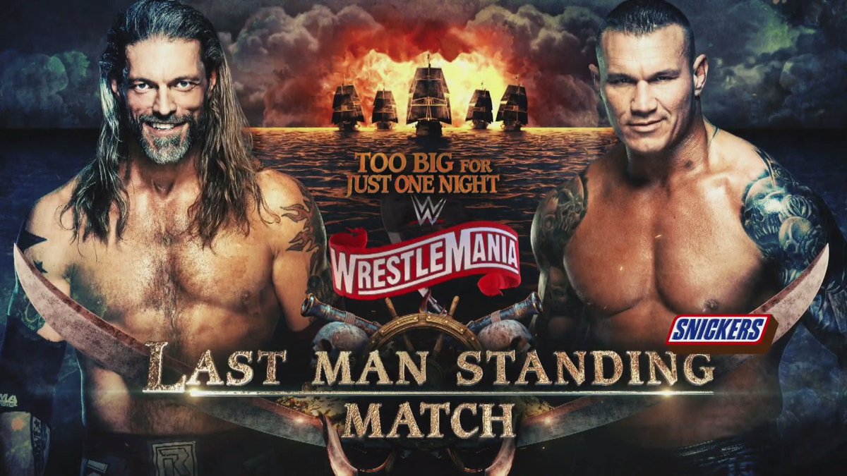 . @EdgeRatedR will make his highly-anticipated singles return against his tag team partner turned nemesis  @RandyOrton!  #WrestleMania  