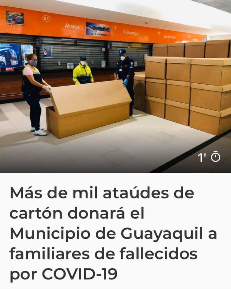 mnaranjop's tweet photo. Cómo si no fuera suficiente el dolor, la gente de #Guayaquil recibirá cajas de cartón para enterrar a sus muertos por #COVID2019. Discriminados hasta en la muerte, en medio de la indolencia del gobierno y el modelo de exclusión de #CinthiaViteri
#Covid_19ec https://t.co/xntAp0XvPr