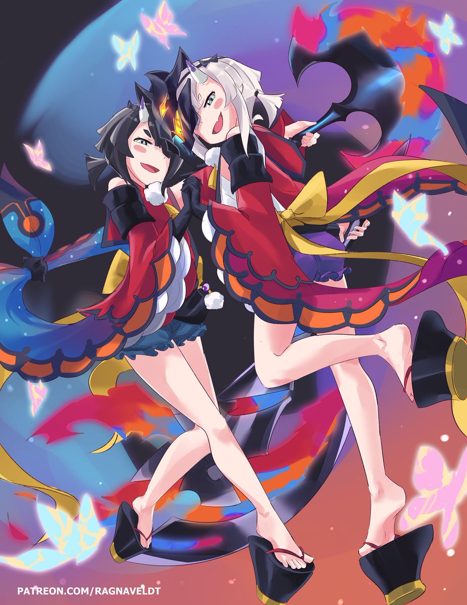 アヤハとオトハが完成です！

なんだかこの二人男の娘みたいだなｗｗ
#ドラガリ #ドラガリアロスト #ドラガリお絵かき部 #DragaliaLost
