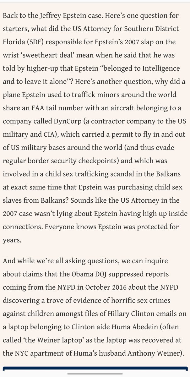 And this is how the circle jerk connects Jeffrey Epstein CIA AGENTAircraft used to traffic minorsFAA TAIL NUMBER aircraft belonging toDyncorpcontractor company to the us military/CIAoh fuck yea they were involve these sick fucks