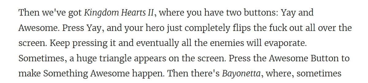 This description of KH combat from a Tim Rogers piece in 2009 has honestly remained near the forefront of my mind for the past decade
