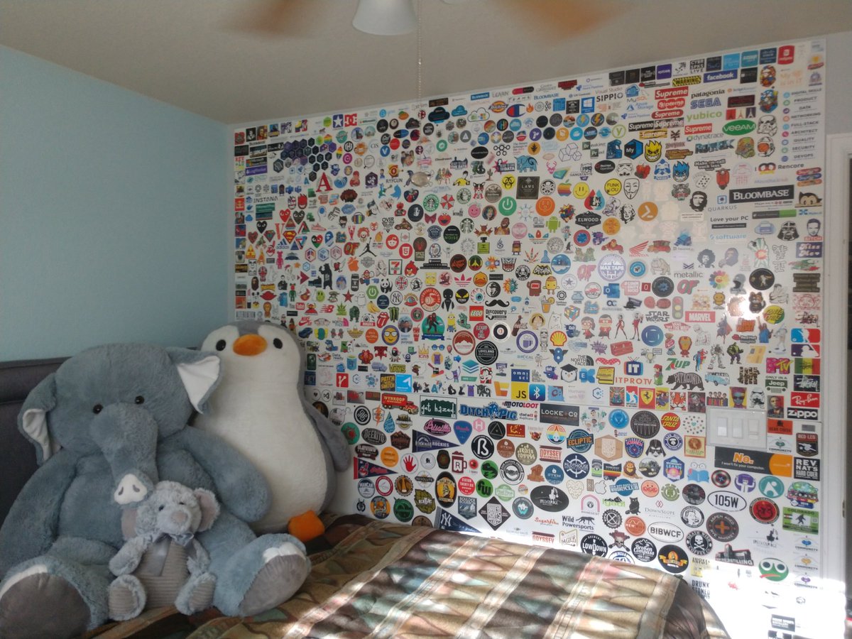 RachelProfitt's tweet image. The stickers are now attached to the wall. #WallOfStickers time lapse to follow..