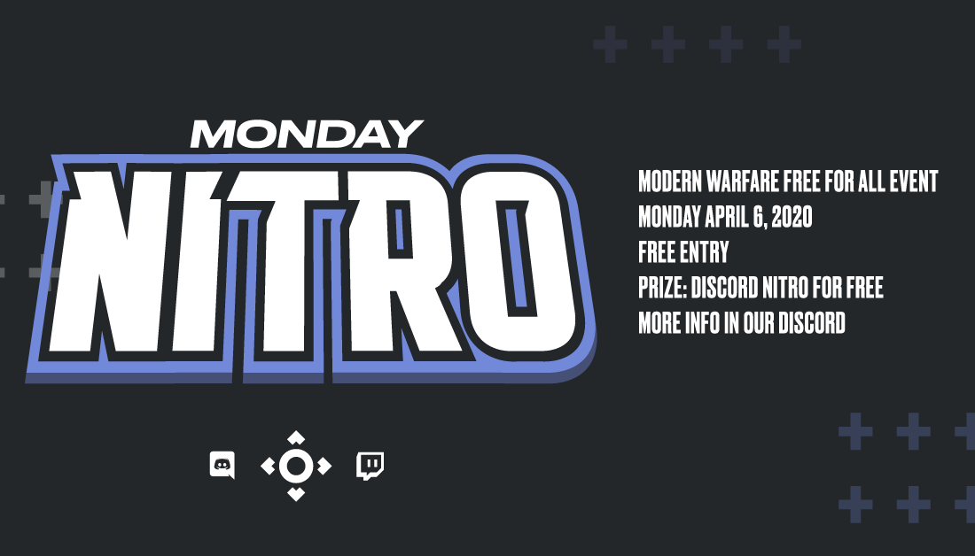 _weareanalog's tweet photo. Join our Discord for more info!
Besides the event, we will also be doing a giveaway for a free month of Nitro Classic! Come join us!
https://t.co/ZrpbEwAzac
#AnalogArena #MondayNitro #DiscordNitro #ModernWarfare #FreeForAll #Giveaway https://t.co/lQutE0hzz7