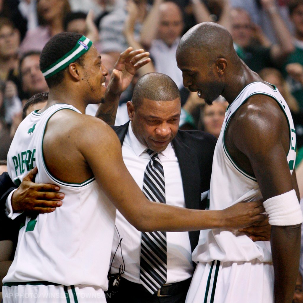 espn's tweet photo. The Celtics' Big Three brought the title back to Boston in '08 ☘️ https://t.co/hrtN8bzbfv