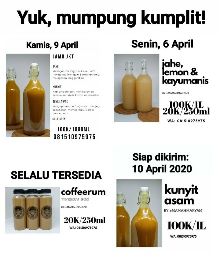 rockadocta's tweet photo. @canisiusandrew Mau ya Kak dibantuin RT, kujual jamu dan kopi, pengiriman hanya dengan gosend dari Cinere, melayani jabodetabek saja, thanks 💪 https://t.co/HWGiHe5yAR