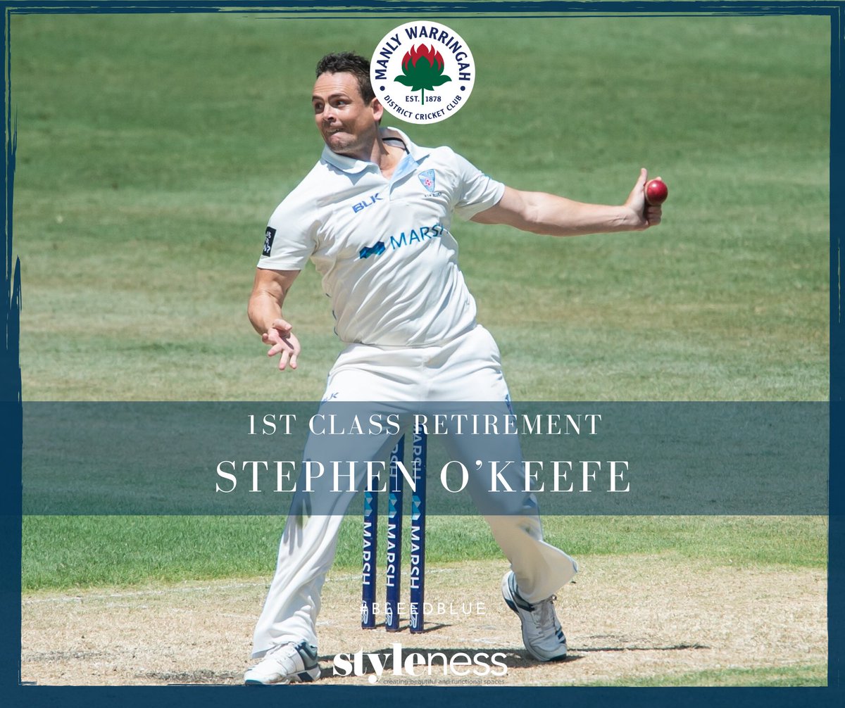 MWDCC's tweet photo. 1/2... The Styleness Waratahs would like to congratulate Steve O’Keefe on his NSW &amp; Australian career after today announcing his retirement from first class cricket. What an amazing 15 years he has had, specialising in the subtleties of spin bowling to get to the highest level... https://t.co/0MOsD6ktNA