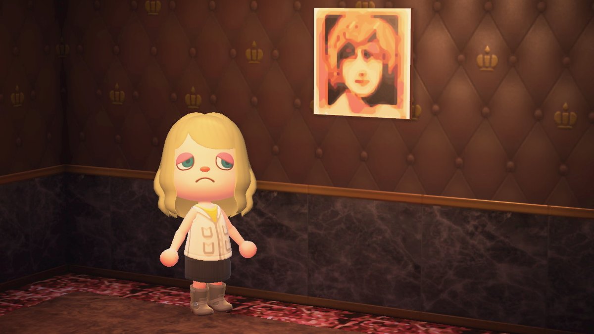 mothswitch's tweet photo. some in-game cosplay with wall paintings by @jrgdrawing ! #AnimalCrossing #ACNH #NintendoSwitch  #silenthill https://t.co/S86nOXA6Ca