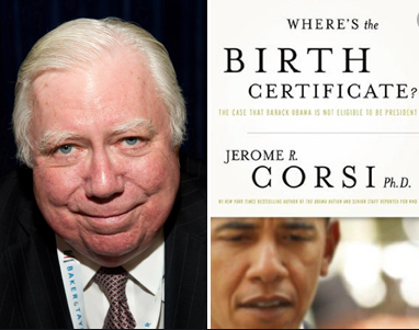 6/Trump got plenty of help from folks like Michelle Bachmann (Tea Party), Mike Huckabee (Sarah's dad), Joseph Farah (WND), Rush Limbaugh, Sean Hannity (Fox News), and Jerome Corsi (conspiracy theory 'author' & Roger Stone pal), and many others.