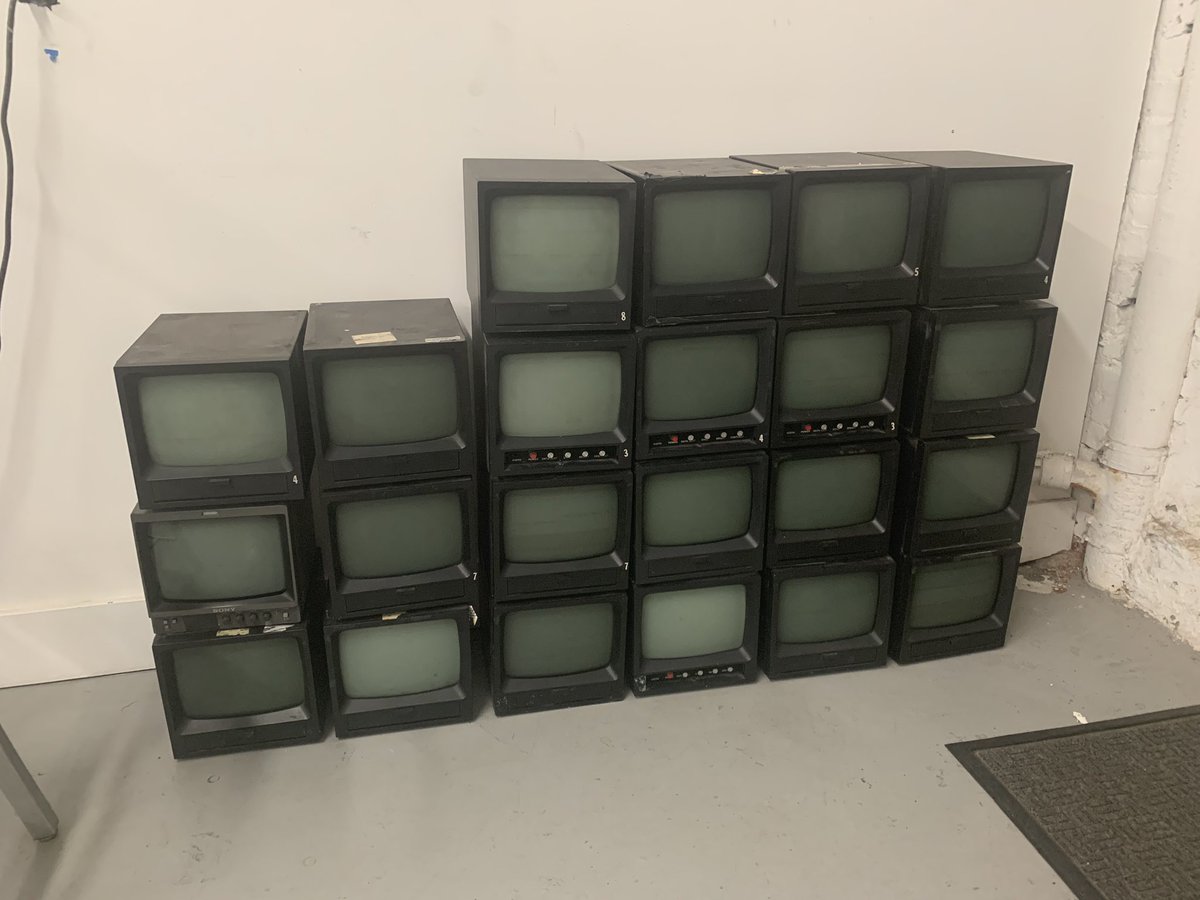 I’ve got 51 monitors. Friend of mine used to own a warehouse filled with all sorts of odds and ends. When he sold the warehouse he said his friends could take whatever they wanted. I took these.