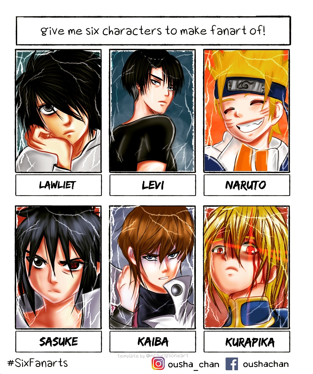 Ousha Chan Oh God I Did It Sixfanarts 6fanarts Sixfanart Sixfanartschallenge Naruto Sasuke Kurapika Kaiba Levi Lawliet Hxh Yugioh Deathnote Attackontitan Narutoshippuden Uchiha Anime Manga Japan Digital