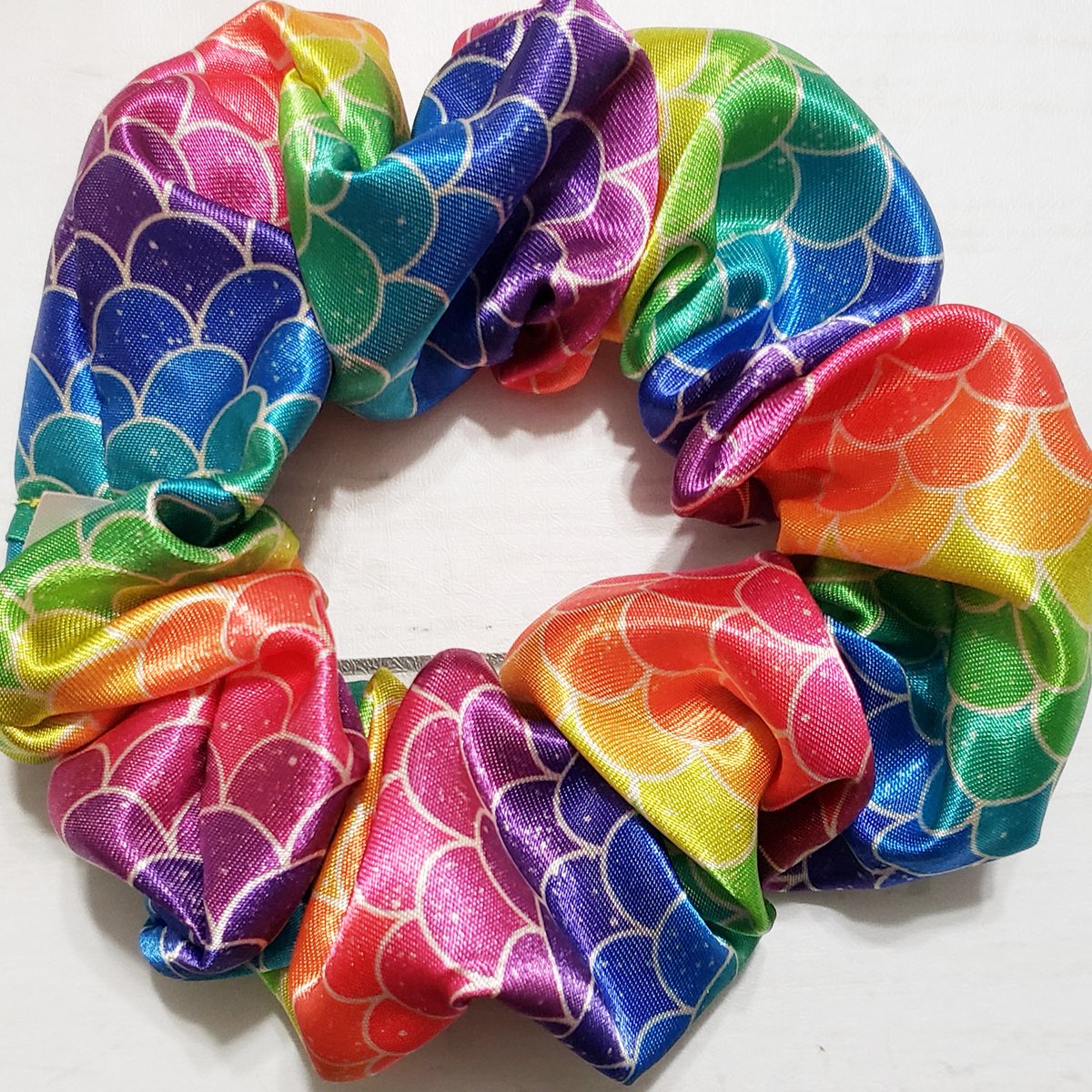 At time like these I'd rather be a mermaid 🧜‍♀️ #satinscrunchieco 
NEW this week Rainbow Mermaid Scales satin scrunchie. Shop satinscrunchieco.com 💕
#cute #scrunchies #scrunchie #scrunchielove #vscogirl #vsco #satinscrunchie #scrunchiequeen #hairaccessories #hairties #mermaids