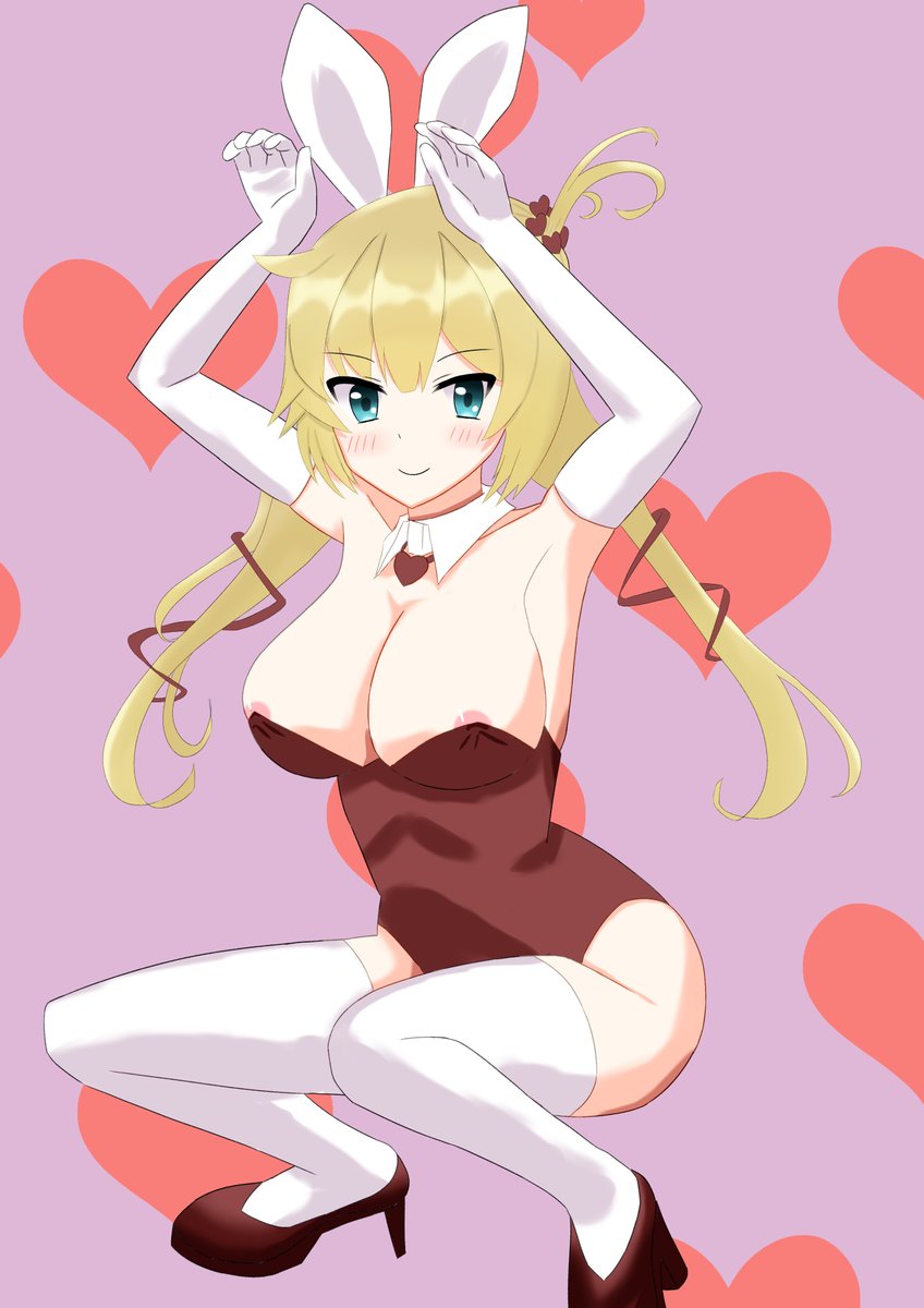 はあちゃま→バニーメン→バニーガールって連想ゲームしたわけで描いてみた
キャラ塗上達術マネしたから塗りのレベルが多少上達した気がする
シチュエーション的にはリアルバニーメン的動きをして勝ち誇ったような顔をしてるけど胸の部分がずれて乳輪が見えてる羞恥的シチュ

#はあとArt 
#赤井はあと 