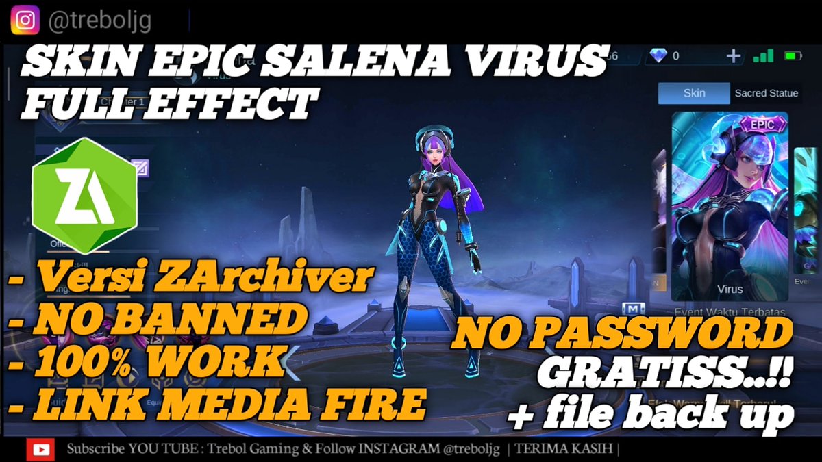 BrotoDoni's tweet photo. Cek My Channel YT : Trebol Gaming
Skin EPIC SALENA VIRUS CORONA TERBARU
https://t.co/yv4LvTYIdo

#mobilelegend #trebolgaming #skingratismobilelegend #skingratismlbb #skingratismobilelegends #skingratisan #scriptskin #viruscorona https://t.co/ecGTAFAyIi