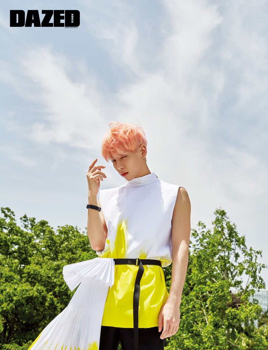 Still rocking the, now iconic, pink hair, Jonghyun did an editorial photo shoot for the June edition of 'Dazed & Confused Korea'These stunning, artistic images, capture something very special.Something very beautiful.Something very sophisticated.