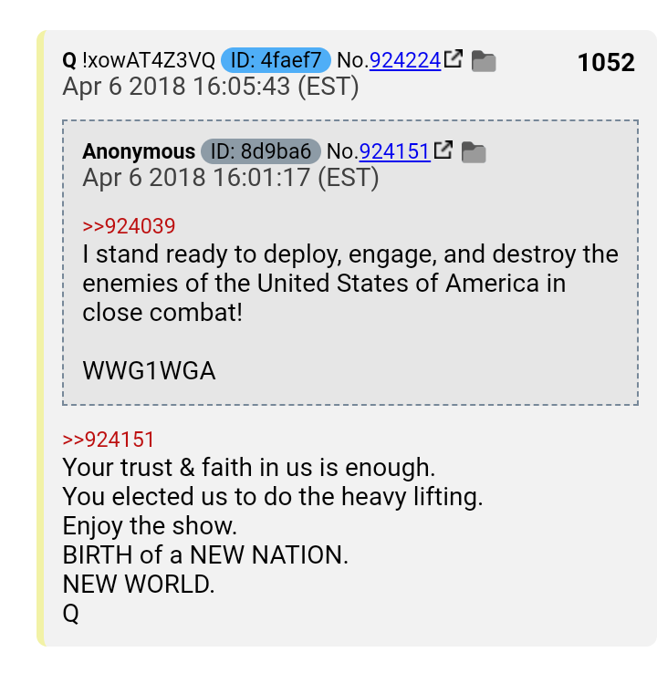 Alex's newest attack will also involve claiming that Q instructs people to commit violence to "help the President"...ANYONE who has followed Q and ACTUALLY read the drops would know that is TOTAL BULLSHIT. #Qanon  #Q  #Qanon  #QAnon2020  #Qanon