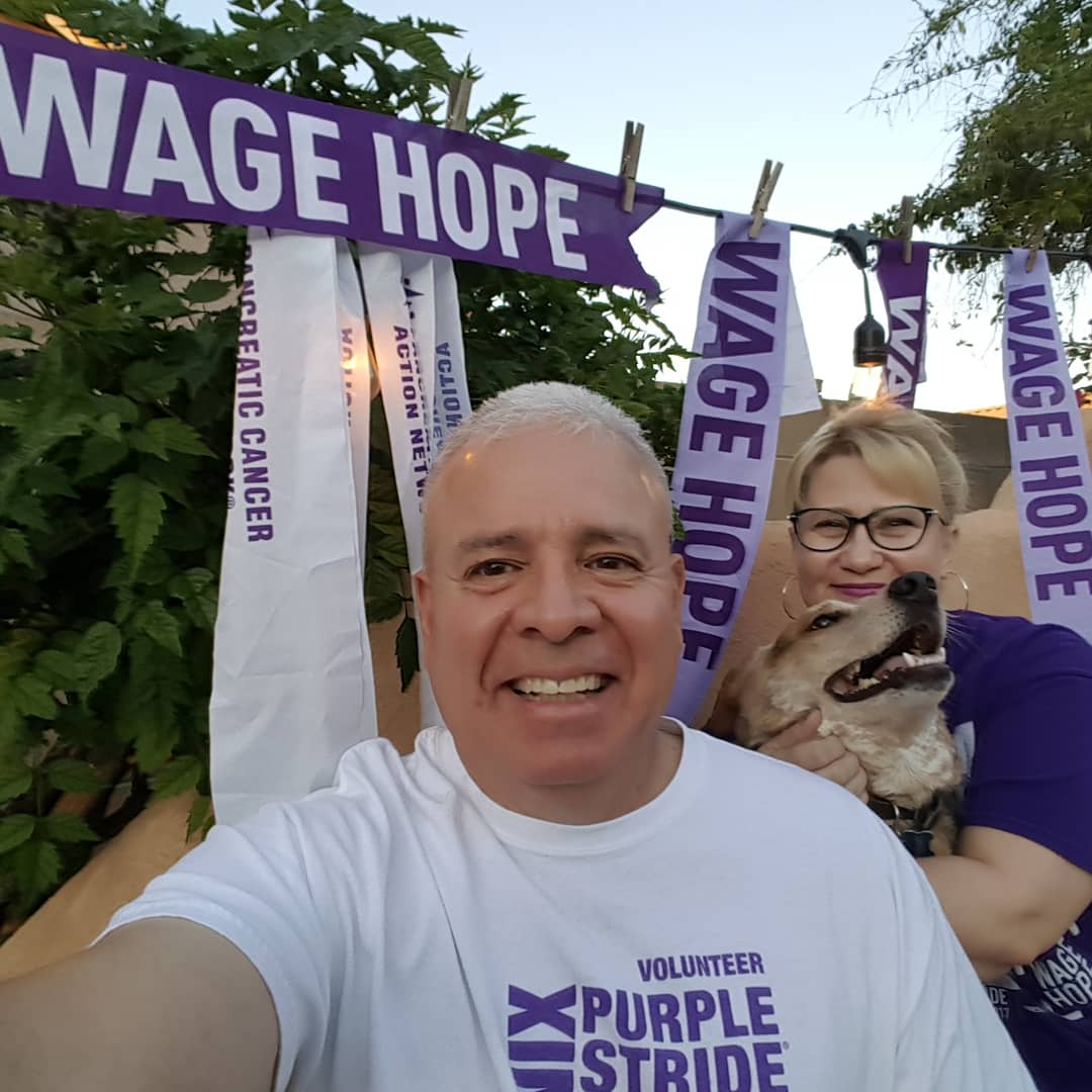 commflyer's tweet photo. Janet and I stride for my family members who have been taken by this heart breaking disease. We miss you Nellie Garza, Isabelle Espino and Jesse Monreal. Lt. Henry our Heeler wages hope with us.#virtualpsphx2020 https://t.co/jHy006zuUg