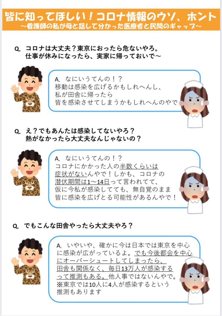 Dr_se's tweet photo. 家にいるだけで助かる命があります。自覚なく奪われる命もあります。自分ももちろん。自分の大事な人や、友人、友人の大事な人を亡くさないように。数日前からうちの子若い看護師が自分の声で、発信をしていました。リツイートと資料のシェアをします。若い人に届け！
#StayHome
#みんなで乗り切ろう https://t.co/dJlZL2Fa2H
