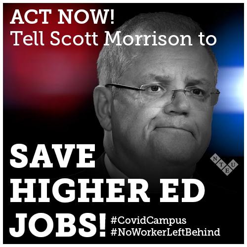 We want to bombard the Prime Minister over the next 24 hours, to get the message home that the government needs to save higher education jobs. 
Join us for "Morrison Monday" &amp; post this to the Prime Minister <a href="/ScottMorrisonMP/">Not ScoMo</a>. 
Save Higher Ed Jobs!
#NoWorkerLeftBehind #CovidCampus