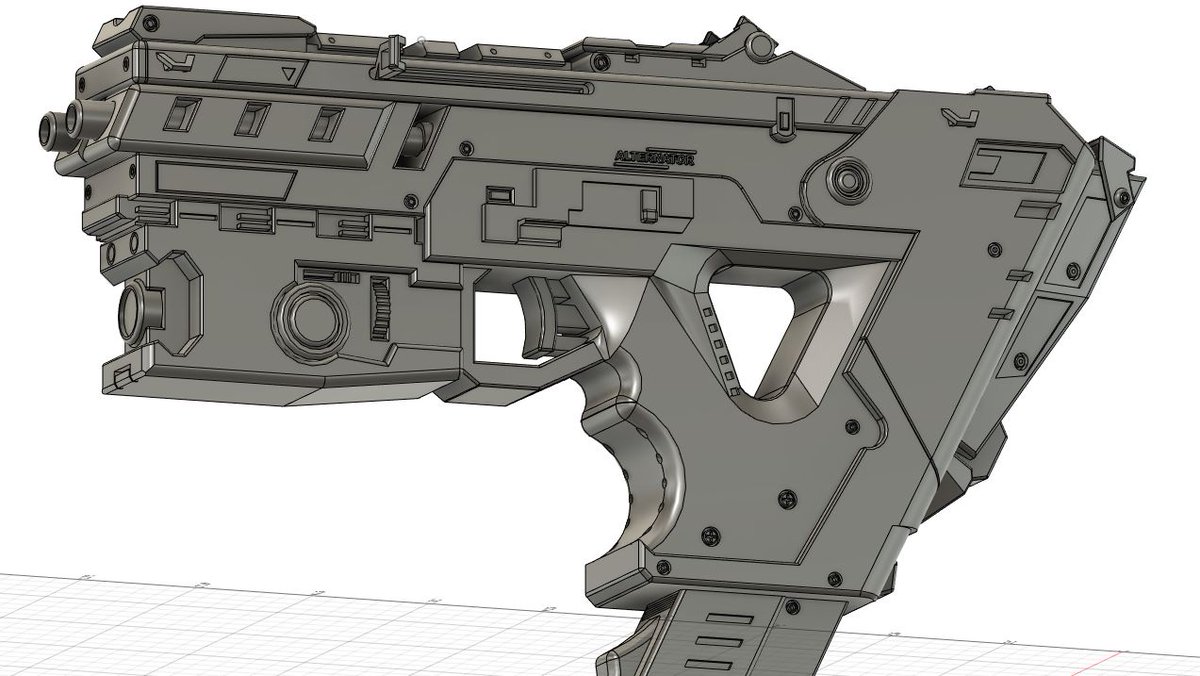 Usk على تويتر オルタネーター完成 ディティールは力量不足で再現できず 終わりがみえない ので それっぽくな感じでとりあえず終了とする グリップ周辺はサーフェイス 押し出しで ロゴの部分がお気に入り 3dprint Cosplay Apex Apexlegends Apexフレンド