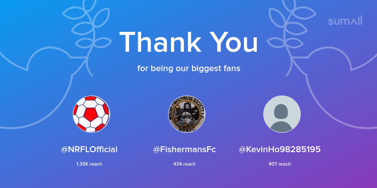 MRFC2018's tweet photo. Our biggest fans this week: NRFLOfficial, FishermansFc, KevinHo98285195. Thank you! via https://t.co/V3WKZdzPJJ https://t.co/M9JTdML6Df