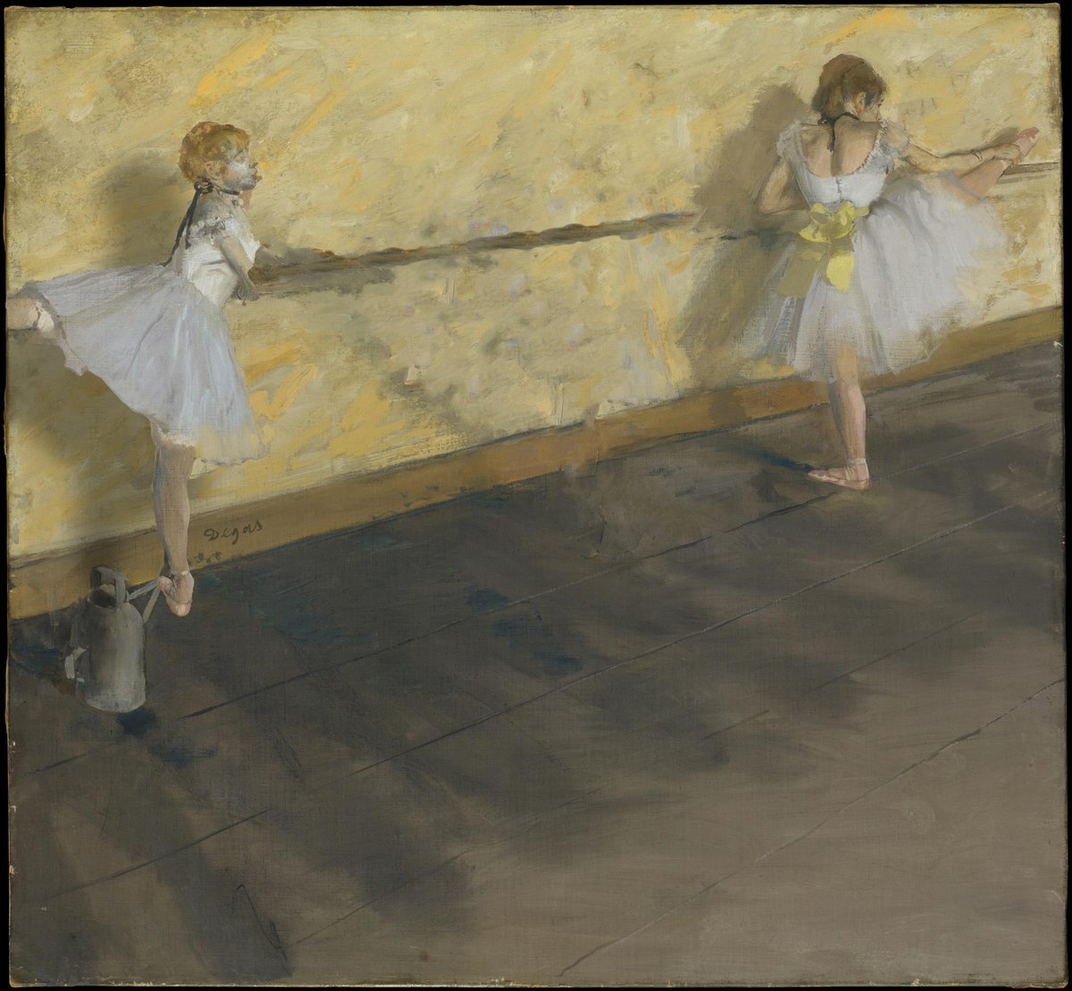 You can see this social distancing beginning to catch on. Even though we're not all doing it, Degas made a mark with his piece "Dancers Practicing Social Distancing At The Barre".