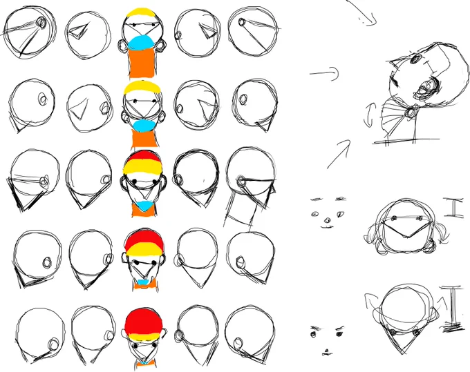 顔研究。トレースなどで理屈を染みこませる。なんとなく描く状態を脱したい。 